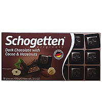 Шоколад темный с начинкой "крем-какао", с дроблеными какао-бобами и лесными орехами Schogetten Dark Chicolate