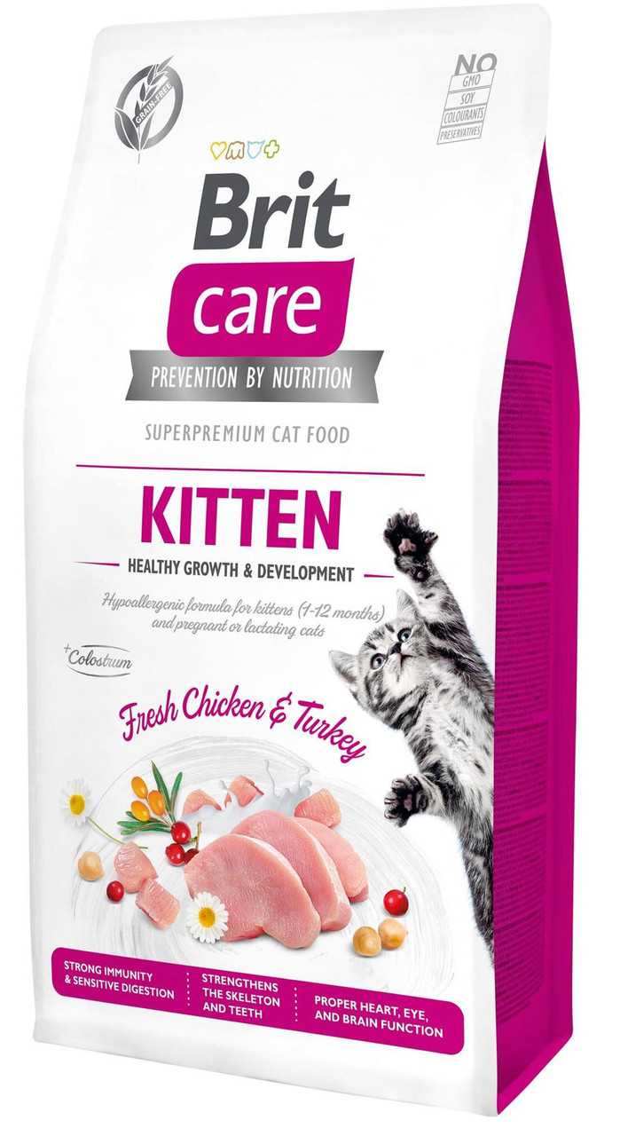 

Сухой корм для котят Brit Care Cat GF Kitten HGrowth and Development, Вес 2 кг