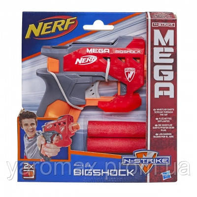 

Пистолет Нерф с большими стрелами - Bigshock, N-Strike Mega, Nerf, Hasbro SKL14-143452, Оранжевый