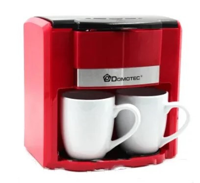 

Капельная кофеварка на две чашки | Кофемашина DOMOTEC MS-0705 Красная (500 Вт)