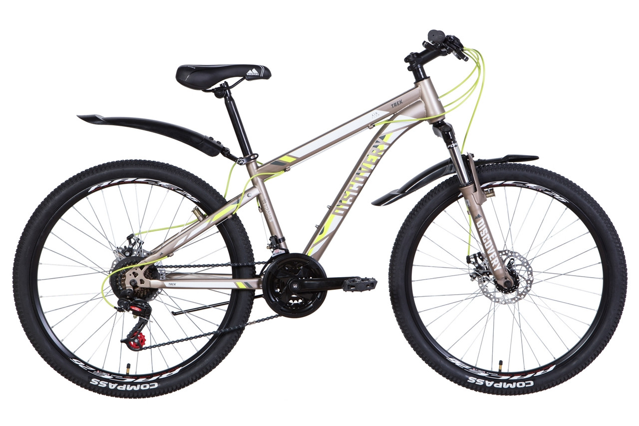 

Велосипед 26" Discovery TREK DD 2021 (серый с желтым (м))