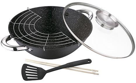 

Вок Bergner Master Pro Ø28см с аромакрышкой, с решеткой и аксессуарами