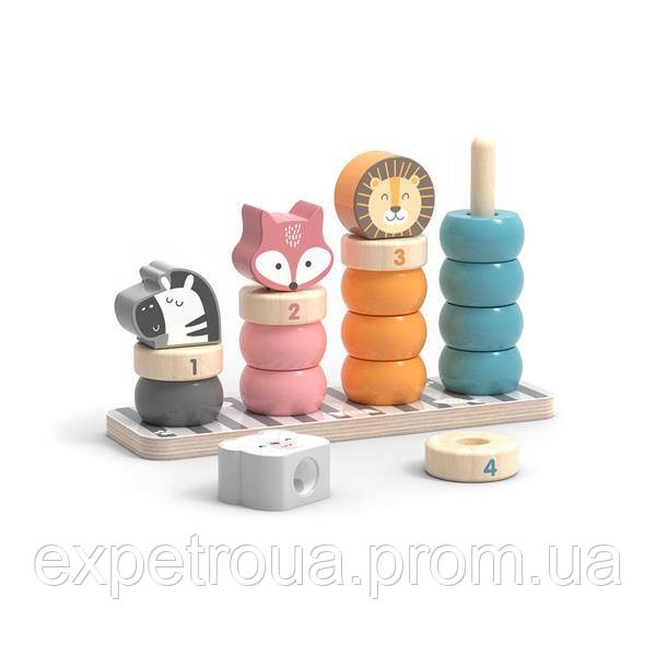 

Дерев'яний сортер-пірамідка Viga Toys PolarB Звірята (44022