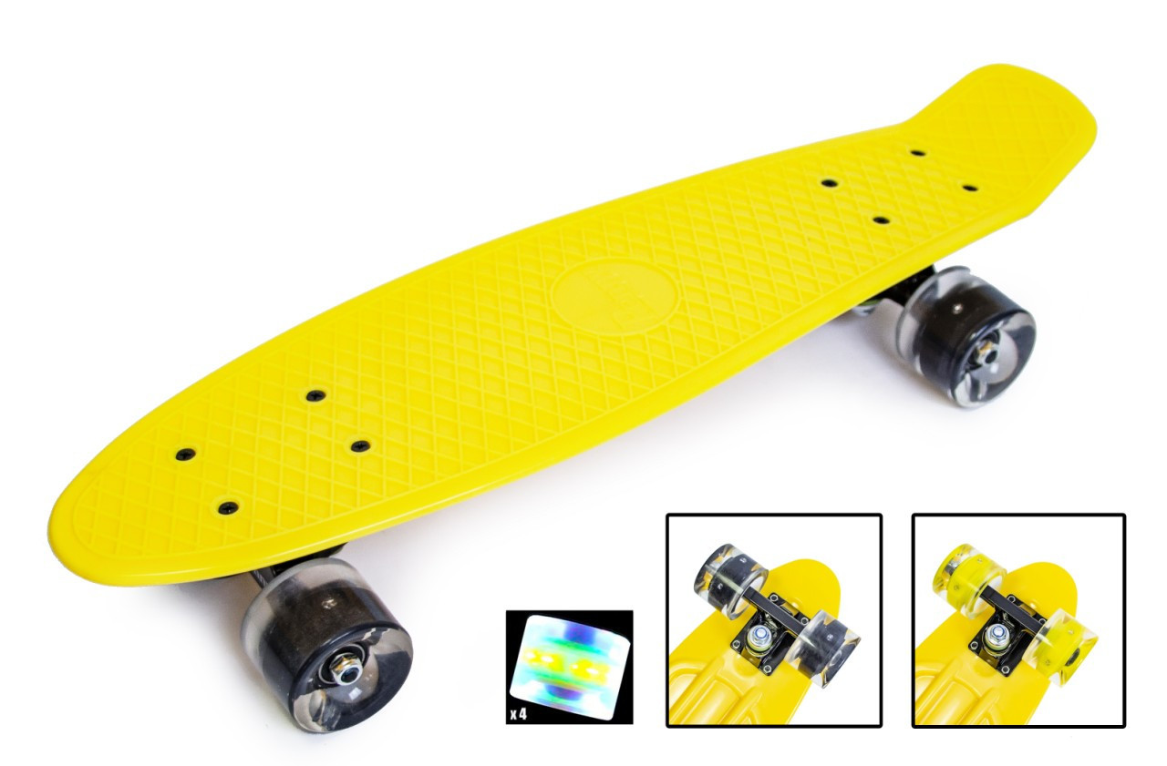 

Пенниборд Penny Board с подсветкой зеленые колеса Violet