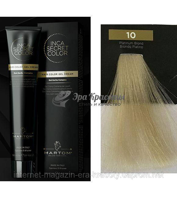 

Краситель для волос 10 Платиновый Блондин Platinum Blond Inca Secret Color Martom, 100 мл