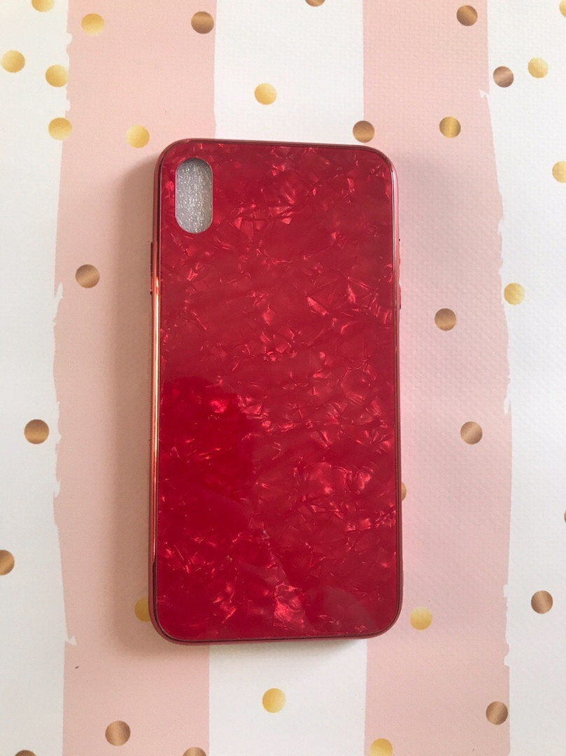 

Силиконовый чехол "Мрамор блестящий" для iPhone XS MAX Красный (12672), Red