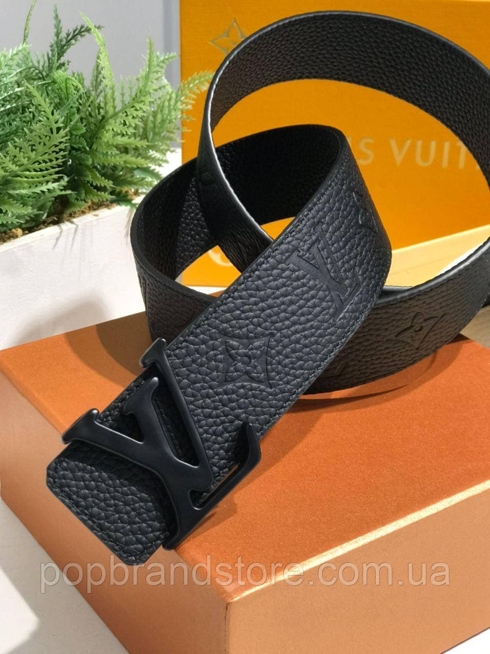 

Кожаный ремень LouisVuitton (реплика), Черный