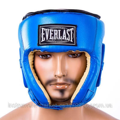 

Боксерский шлем кожаный Everlast M синий SKL11-280897