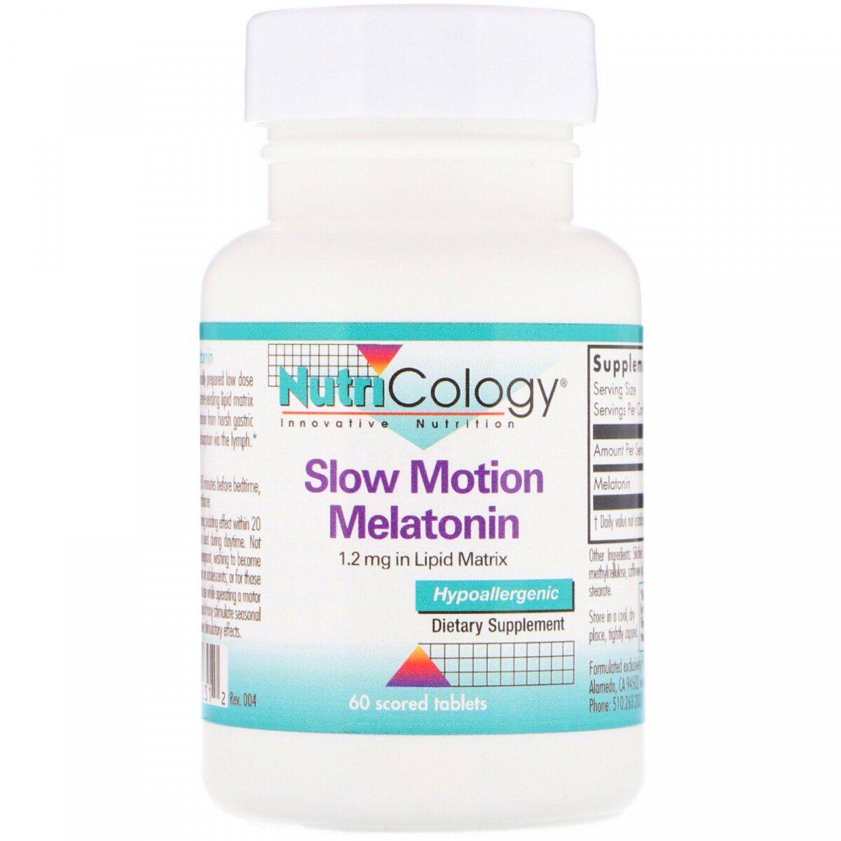 

Мелатонин, Melatonin, Nutricology, 1,2 мг, 60 таблеток медленого действия