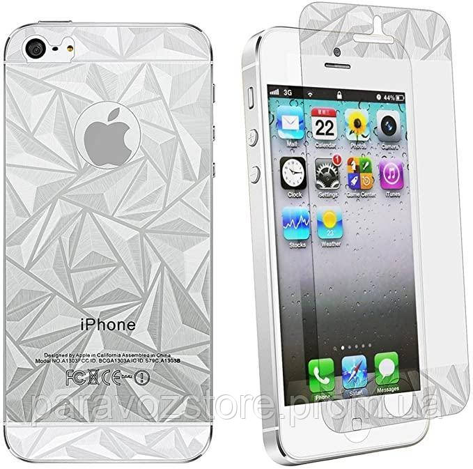 

Защитная пленка 3D Diamond для iPhone 5G/5S (передняя и задняя), См.фотографии