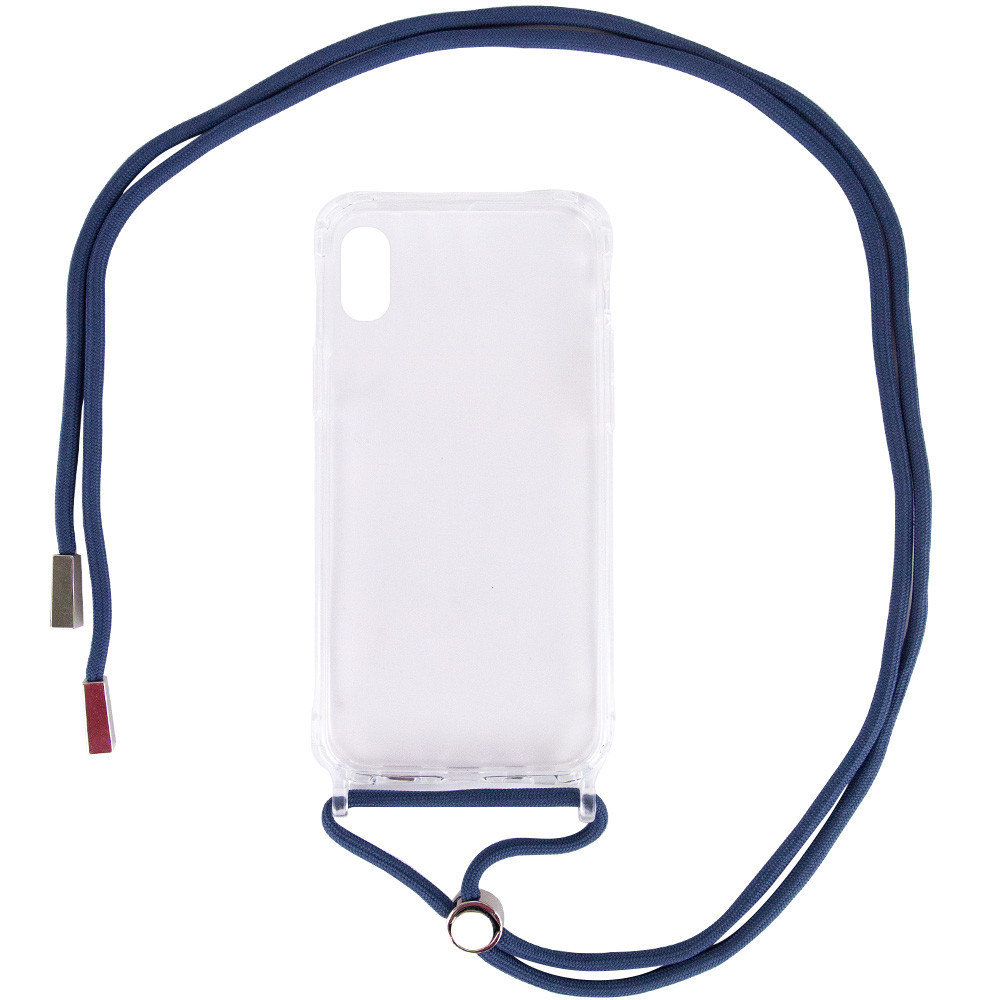 

Чехол TPU Crossbody Transparent для Apple iPhone XR (6.1") Синий