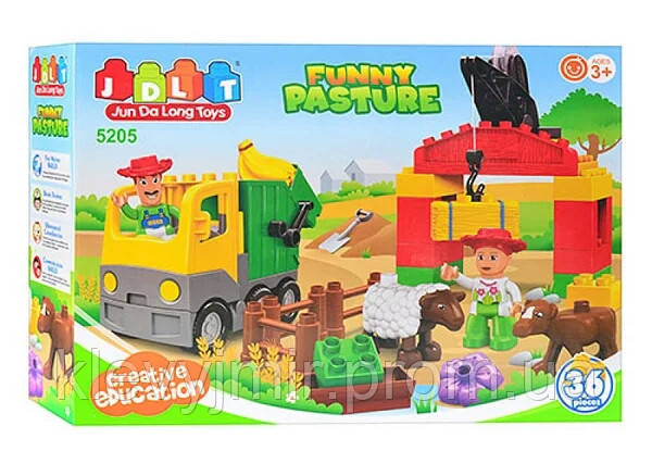 

Конструктор детский JDLT 5205 Funny Pasture (веселая ферма) 36 деталей 3+ для девочки для мальчика, Разные цвета