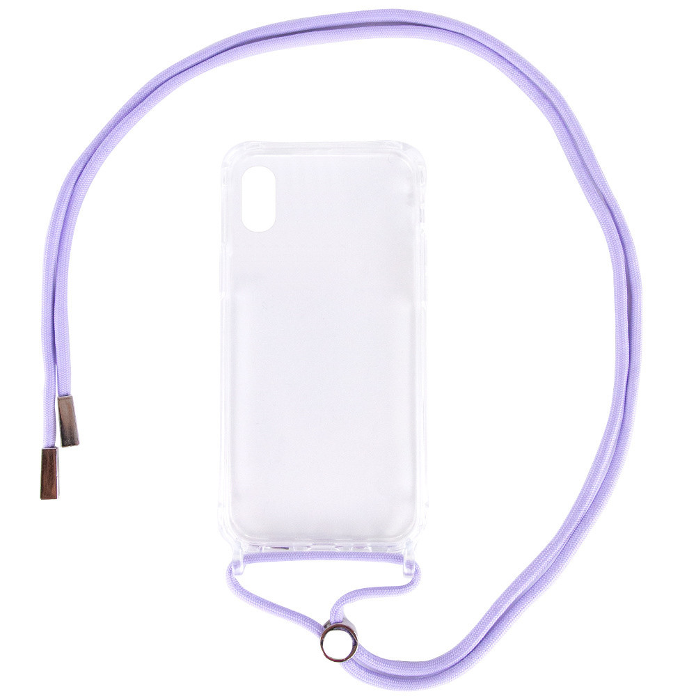 

Чехол TPU Crossbody Transparent для Apple iPhone X / XS (5.8"), Сиреневый