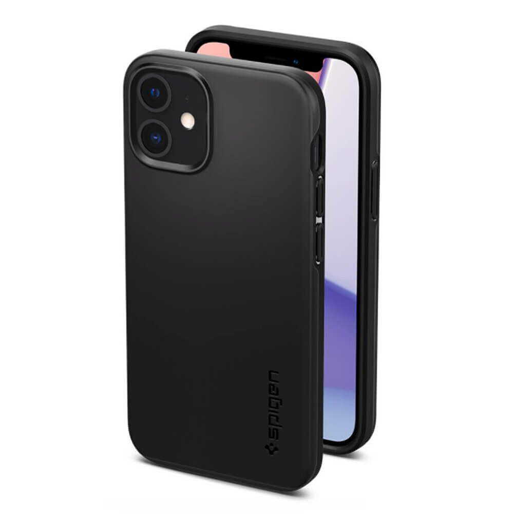 

Защитный чехол Spigen Thin Fit Black для iPhone 12 mini, Черный