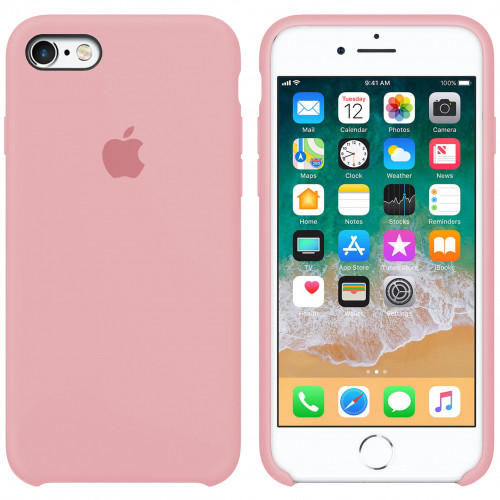 

Silicone case for iPhone SE (12) pink, Черный