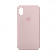 

Silicone case for iPhone X/XS (19) pink sand, Черный