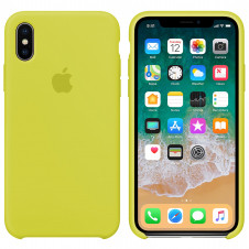 

Silicone case for iPhone X/XS (37) new yellow, Черный