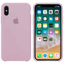 

Silicone case for iPhone XS Max (19) pink sand, Черный