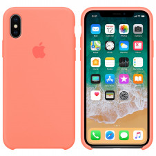 

Silicone case for iPhone XR (27) peach, Черный
