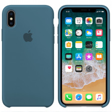 

Silicone case for iPhone X/XS (44) denim blue, Черный