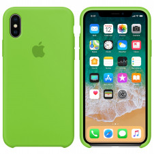 

Silicone case for iPhone XR (31) lime green, Черный