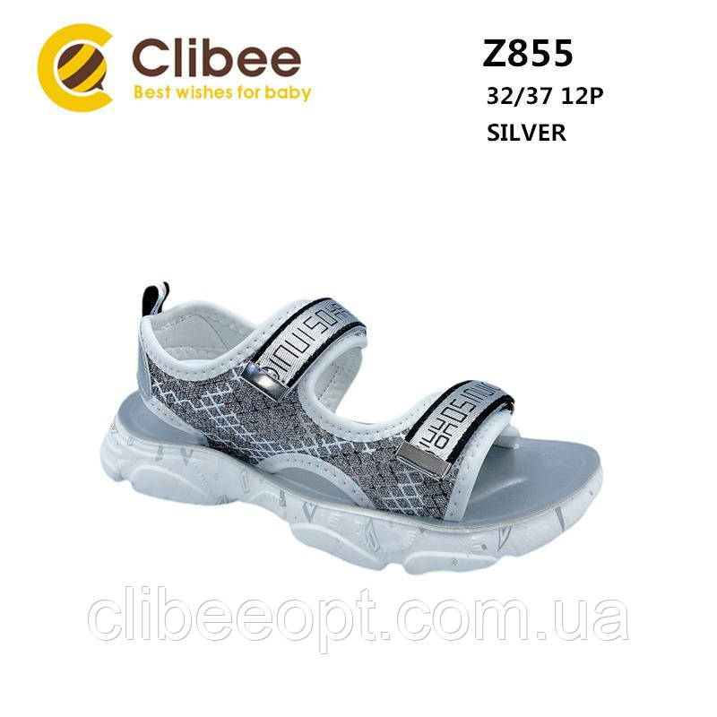 

Детские босоножки оптом Clibee Z855 silvery (р.32-37), Серебристий