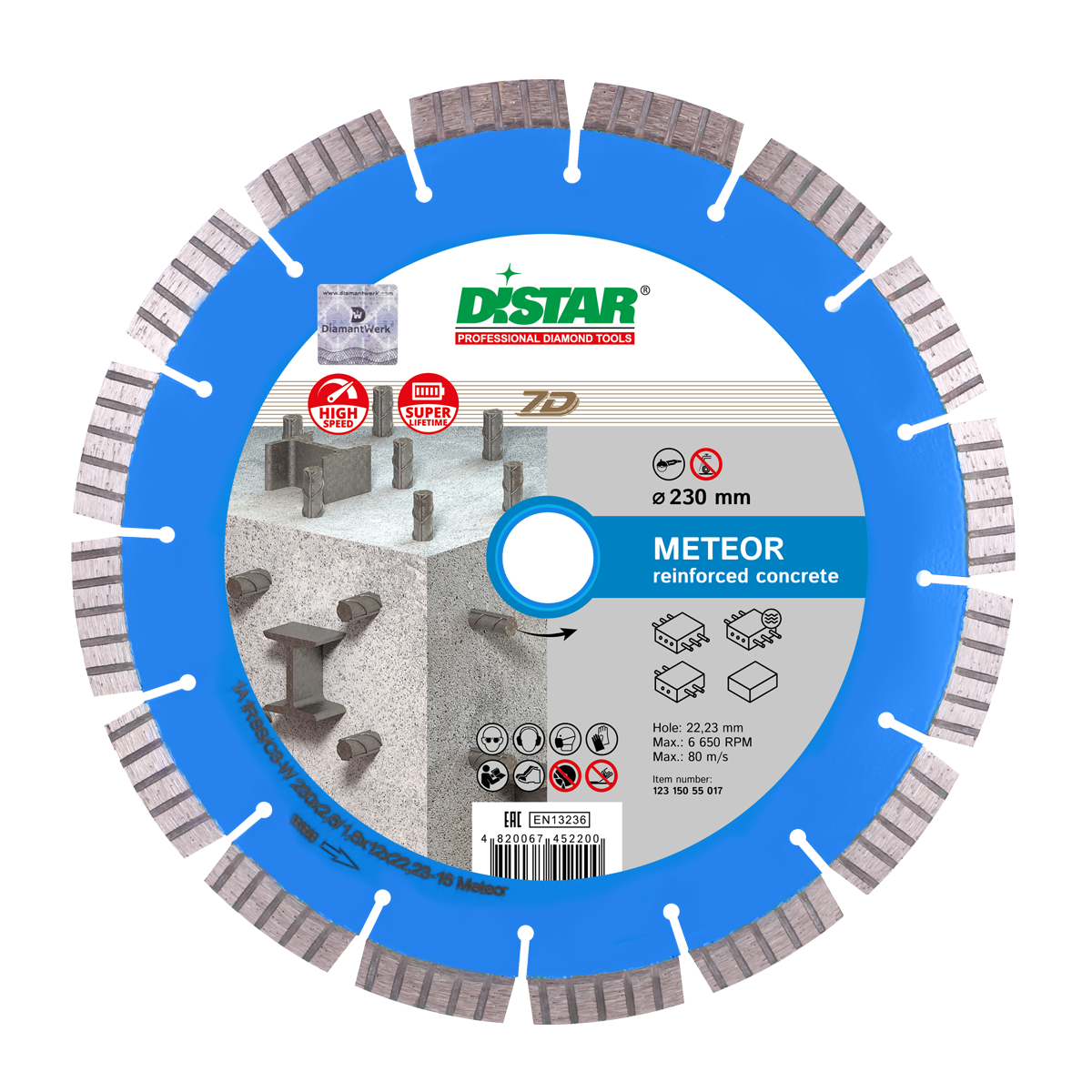 

Круг алмазный отрезной 1A1RSS/C3-W 230x2,6/1,8x12x22,23-16 Meteor