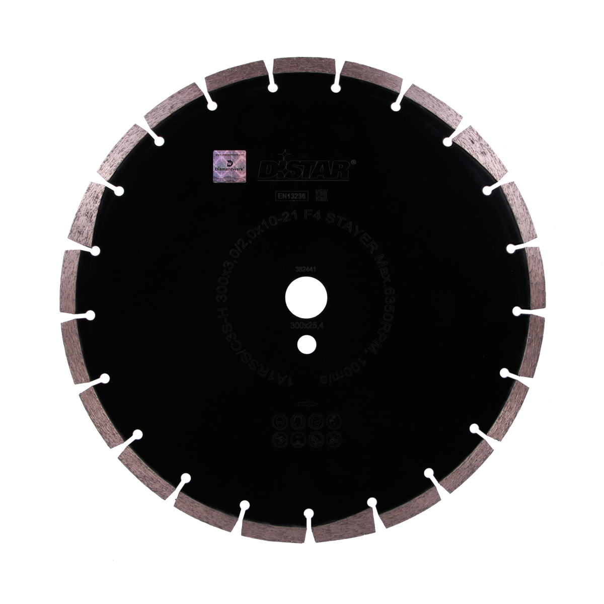 

Круг алмазный отрезной 1A1RSS/C3S-H 300x3,0/2,0x10x25,4-21 F4 STAYER