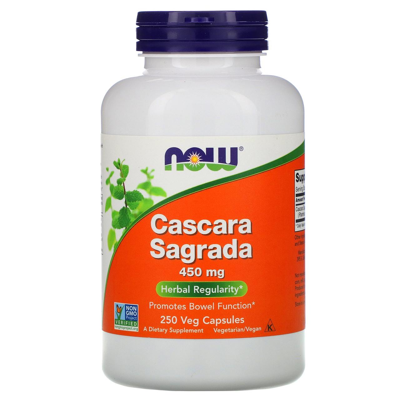 

Now Foods, Cascara Sagrada, 450 мг, 250 растительных капсул оригинал