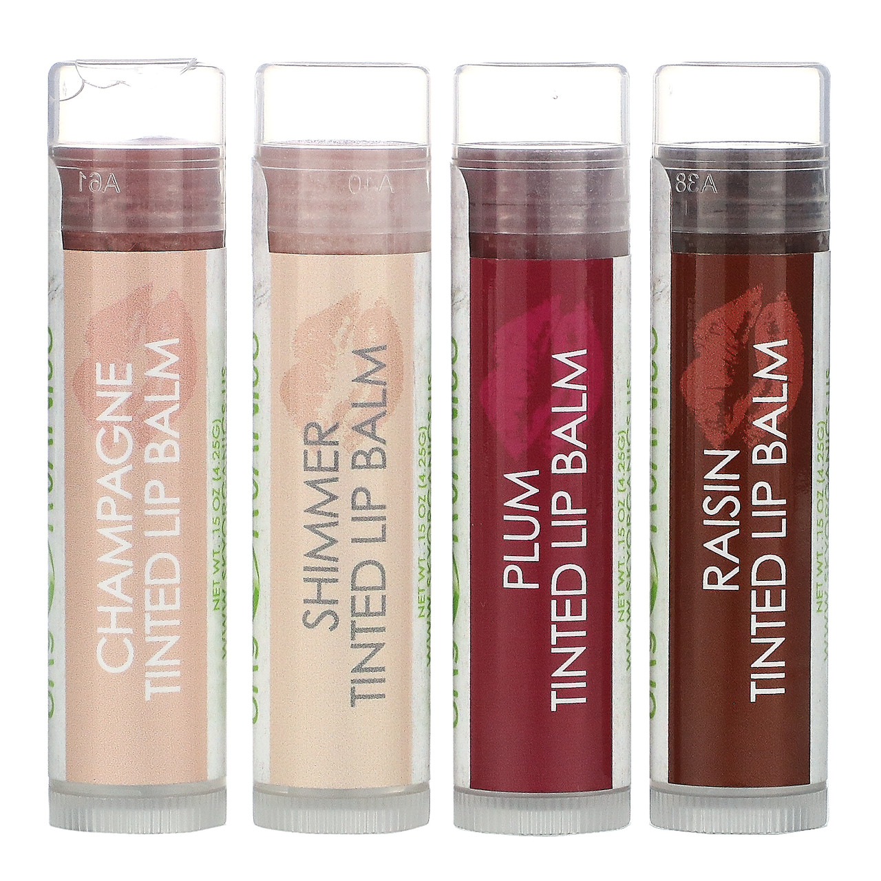 

Sky Organics, Tinted Lip Balms, 4 Pack Set, 0.15 oz (4.25 g) Each