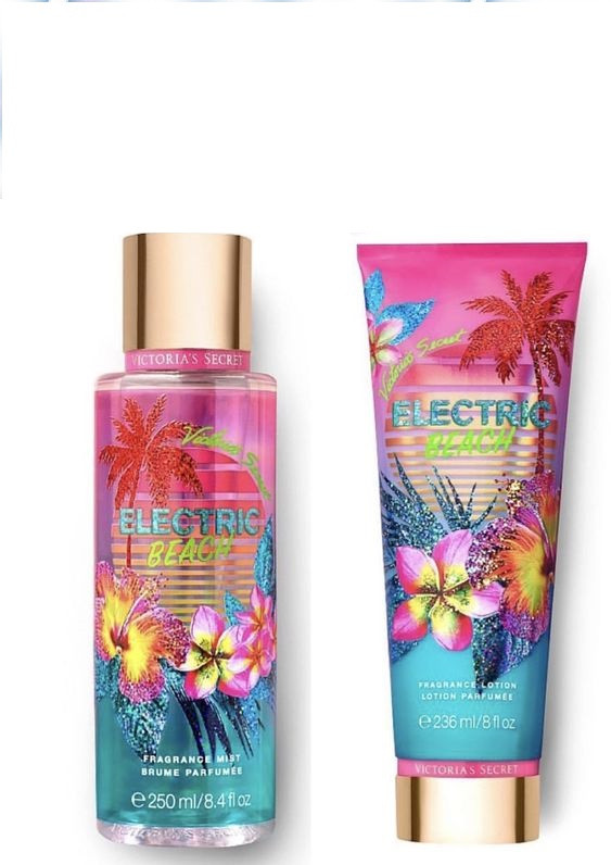 

Набор парфюмированный спрей и лосьон для тела Victoria's secret Limited Edition Electric Beach Body Mist and