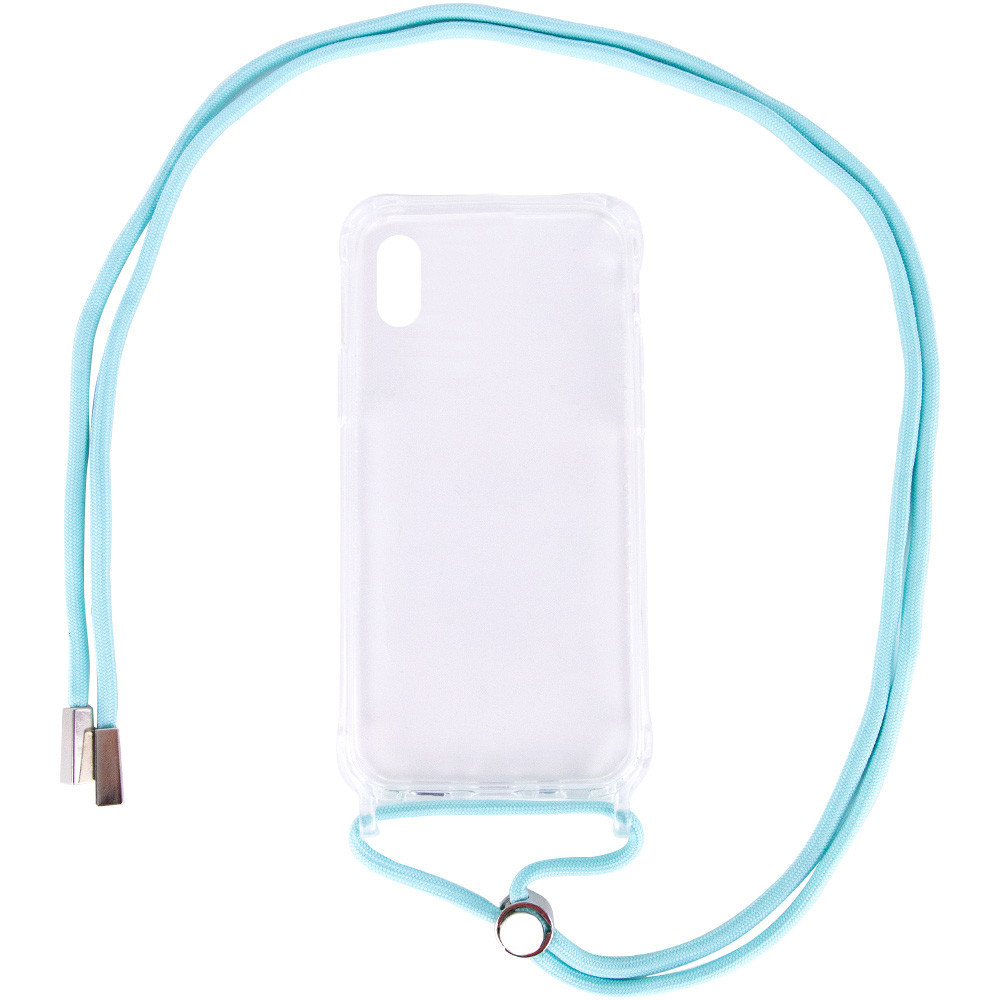 

Чехол TPU Crossbody Transparent для Apple iPhone X / XS (5.8"), Бирюзовый