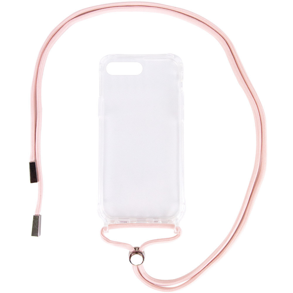 

Чехол TPU Crossbody Transparent для Apple iPhone 7 plus / 8 plus (5.5"), Пудровый