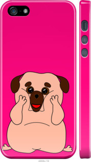 

Силиконовый чехол для телефона iPhone SE Весёлый мопс, Розовый