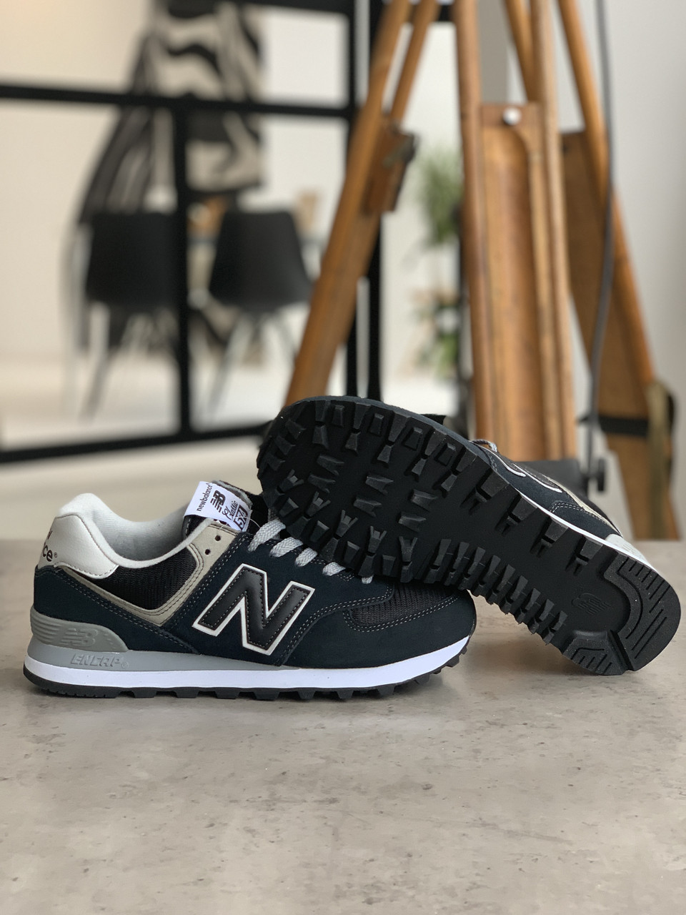 

Кроссовки мужские New Balance 574 Нью Беланс 574 Тёмно-синие Кроссовки кед повседневные, Синий