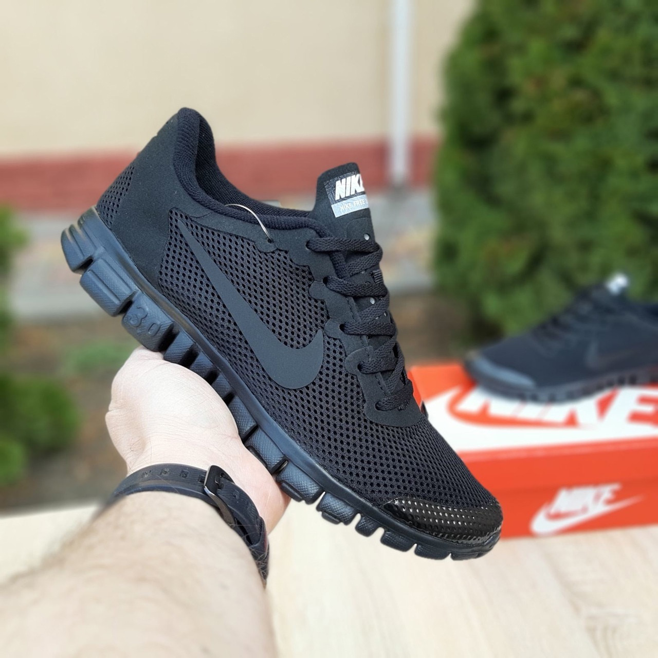 

Кроссовки мужские Nike Free Run 3.0 черные, Найк Фри Ран, дышащий материал, прошиты. Код OD-10053 43, Черный