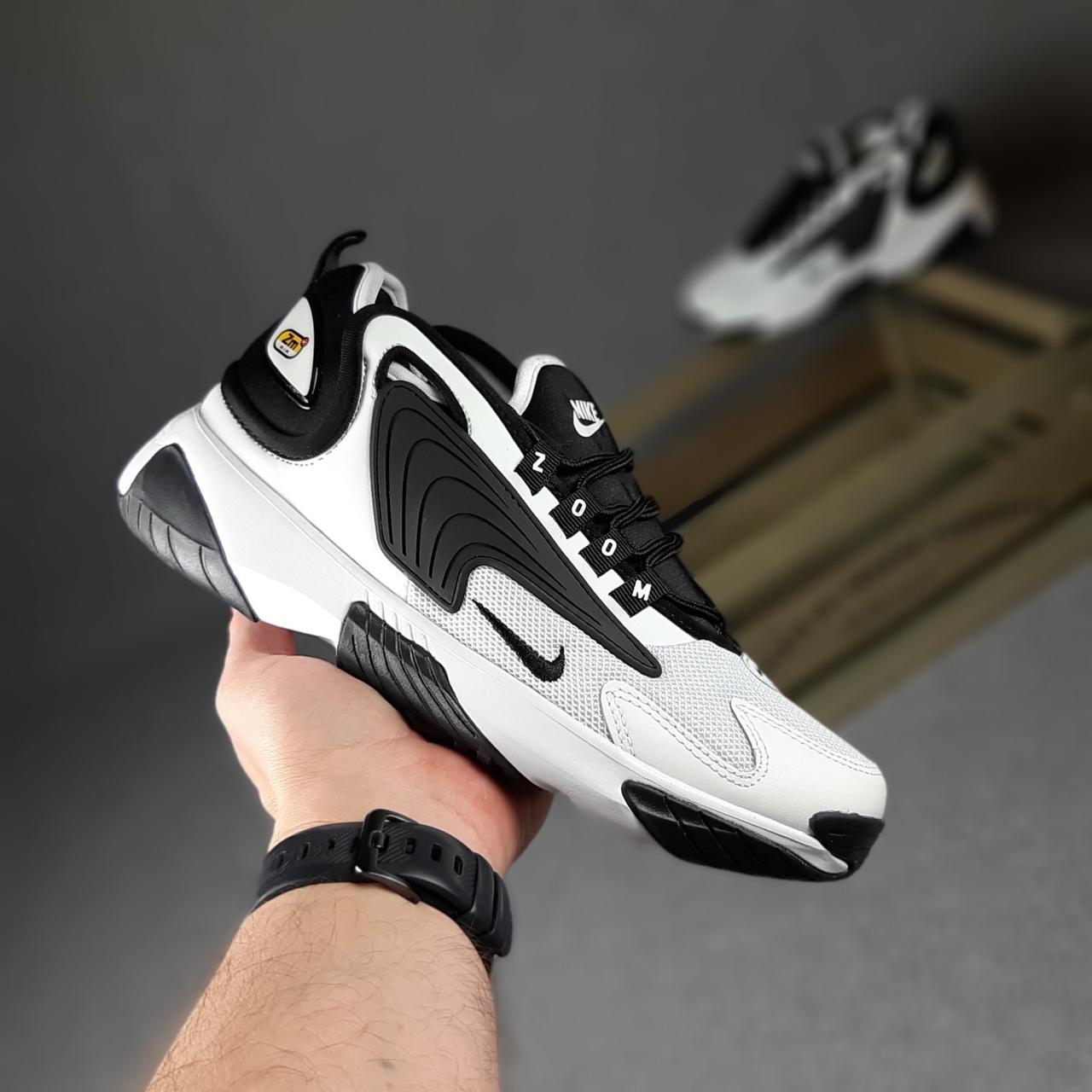 

Бело-черные мужские кроссовки Nike Zoom 2K White Black. кроссовочки черные с белым Найк Зум 2К Вайт Блек, Черно-белый