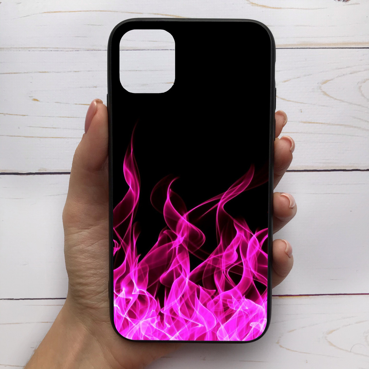 

Чехол Mood для iPhone 11 Pro с рисунком Огонь розовый на черном SKL68-286728, Разные цвета