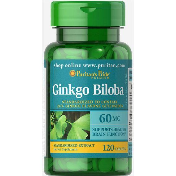 

Ginkgo Biloba Standardized Extract Puritan's Pride 60мг (120 капсул)