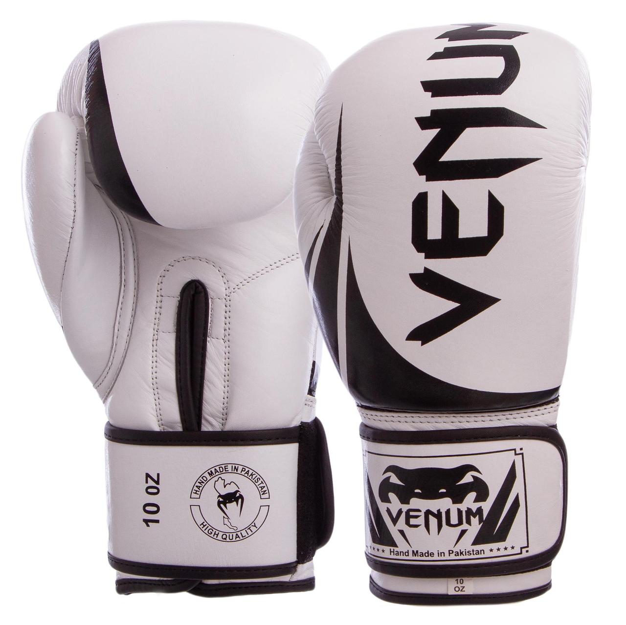 

Перчатки для бокса и единоборств кожаные Venum CHALLENGER Champ BO-5245 White-Black