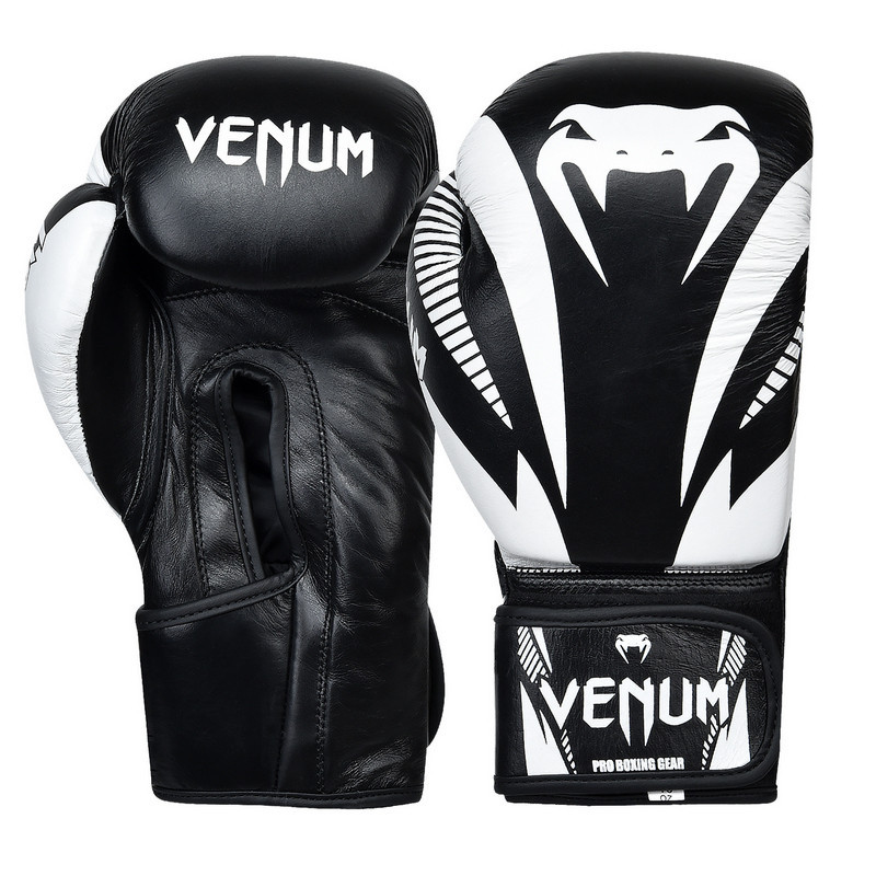 

Перчатки для бокса и единоборств Venum IMPACT CLASSIC Champ кожаные 8316 Black-White 10 унций