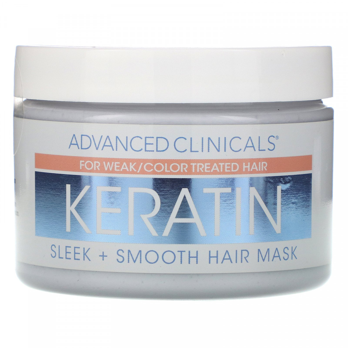 Кератин, маска для гладких волос, Keratin, Sleek + Smooth Hair Mask,  Advanced Clinicals, 340 г, цена 526.50 грн - Prom.ua (ID#1371251577)