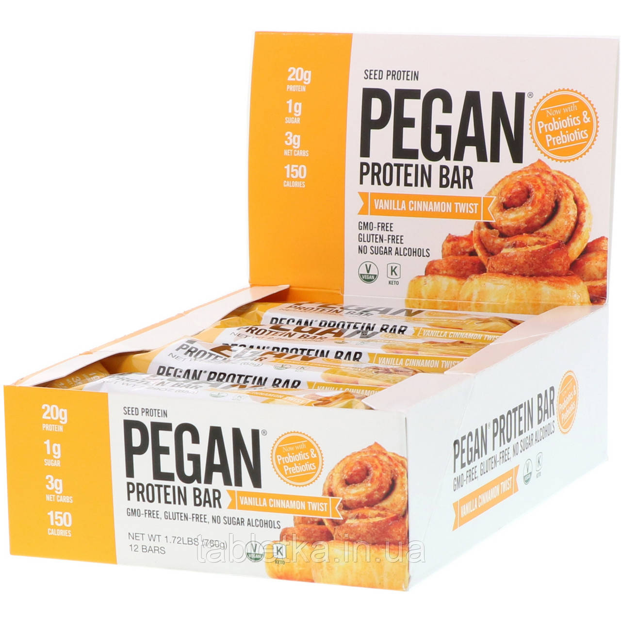 

Julian Bakery, PEGAN Protein Bar, Vanilla Cinnamon Twist, 12 Bars, 2.29 oz (65 g) Each