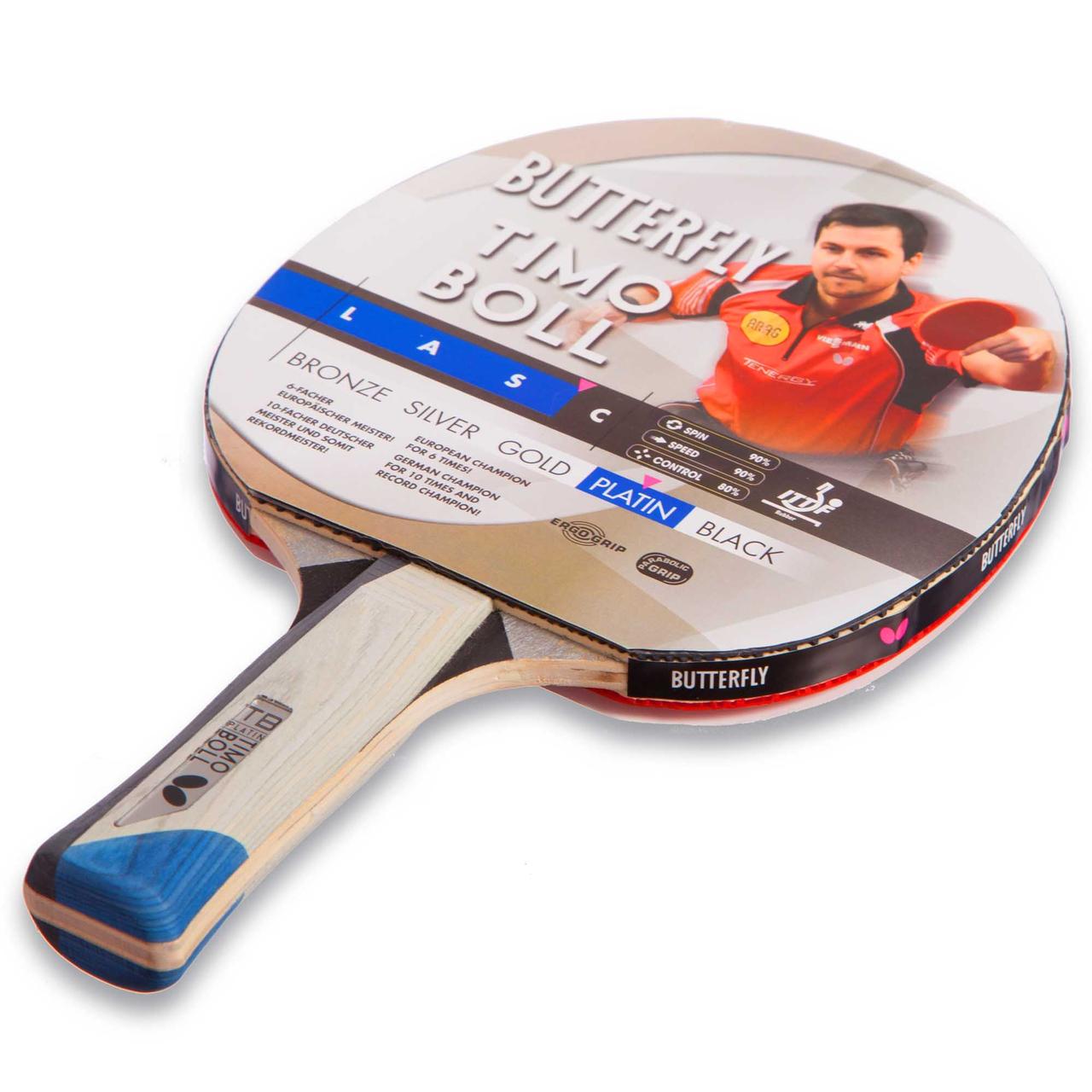 

Ракетка для настольного тенниса 1 штука BUTTERFLY 85026 TIMO BOLL PLATINUM (древесина, резина