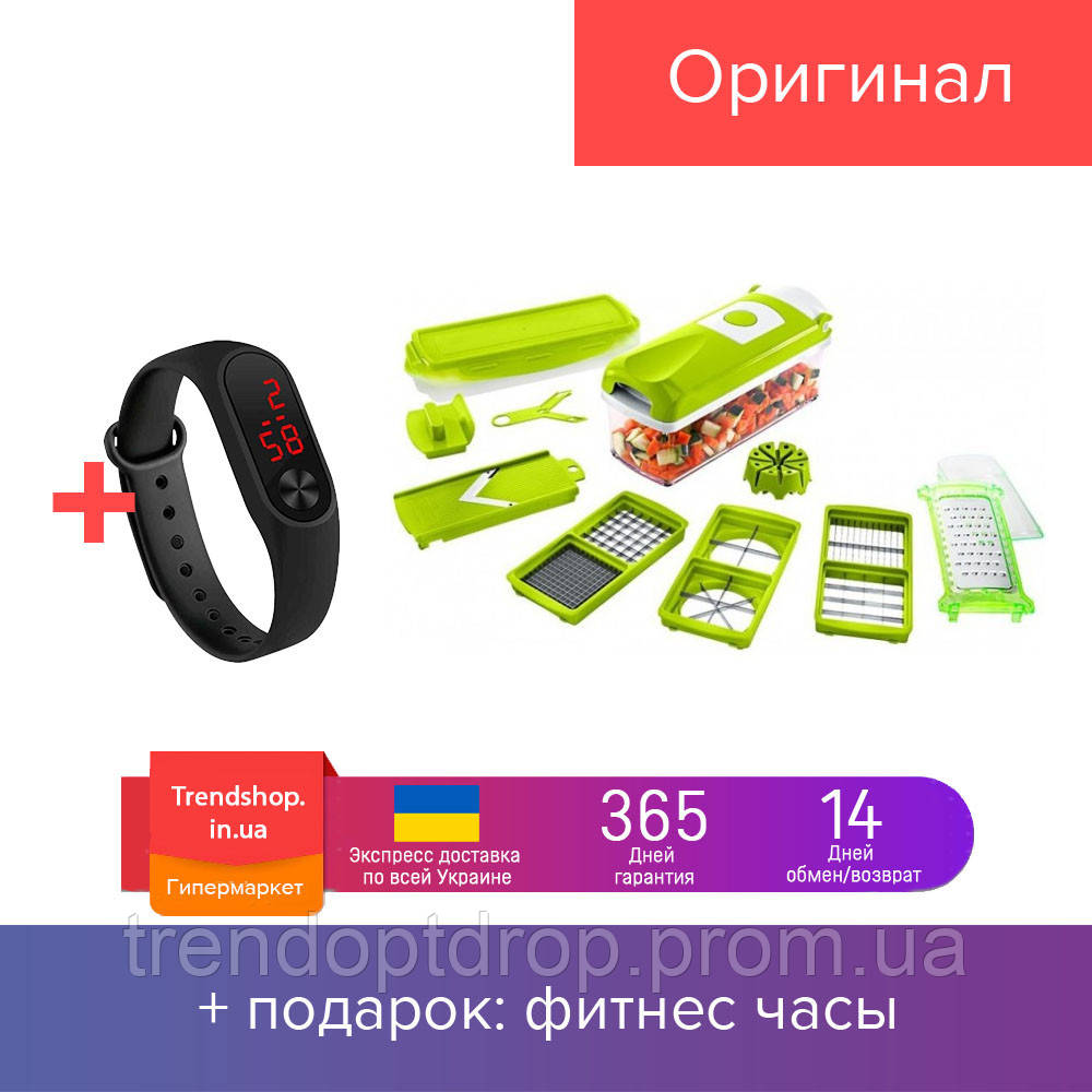 

Овощерезка, мультислайсер кухонный найсер дайсер плюс Nicer Dicer, Зеленый