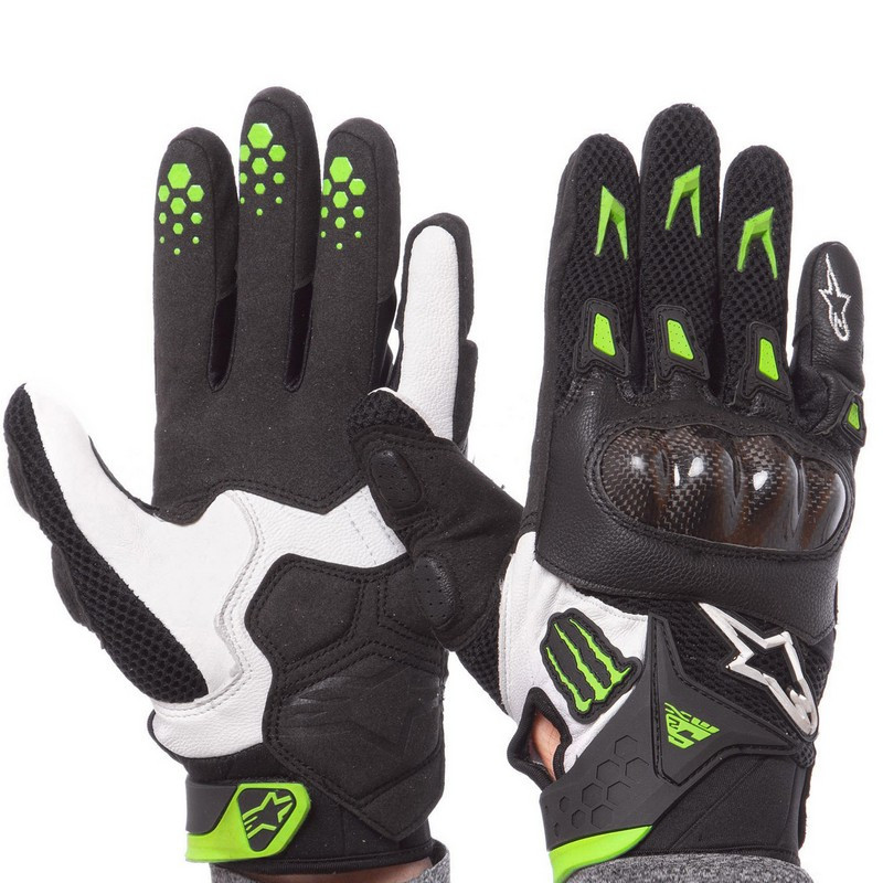 

Мотоперчатки кожаные Alpinestars черно-белые M10-B, Черный