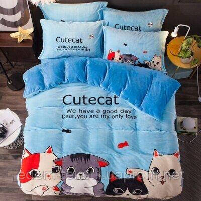 

Комплект постельного белья Cute cat, Полуторный, 150х200, 180х230, 50x70-1шт