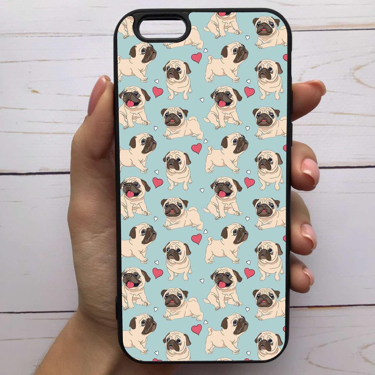 

Чехол Mood для iPhone 6 Plus/6s Plus с рисунком Мопсы на бирюзовом фоне SKL68-285531, Разные цвета