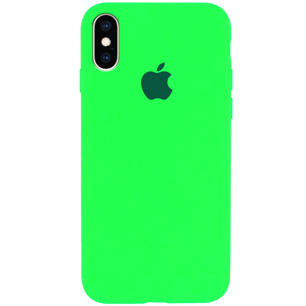 

Чехол на / для Apple iPhone XS Max книжка, бампер, накладка Silicone Case Full Protective, Салатовый / neon green