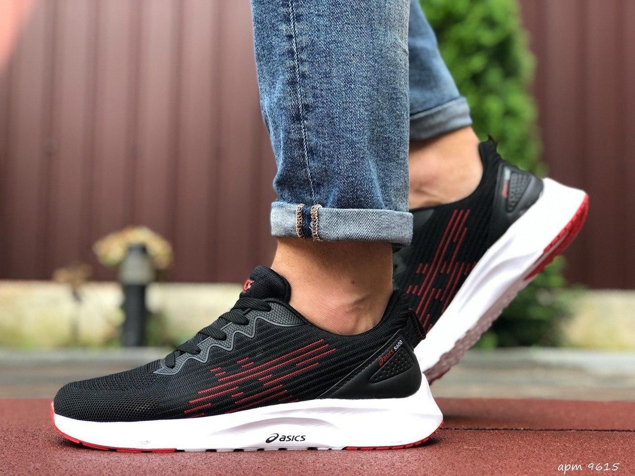 

Кроссовки на лето Asics. Сетчатые мужские кроссовки черно-красные Асикс. Летние кроссы для парней, Черный